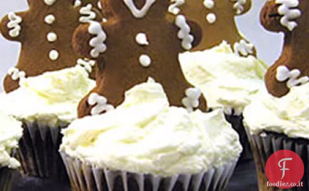 Cupcakes di pan di zenzero con glassa di crema di formaggio