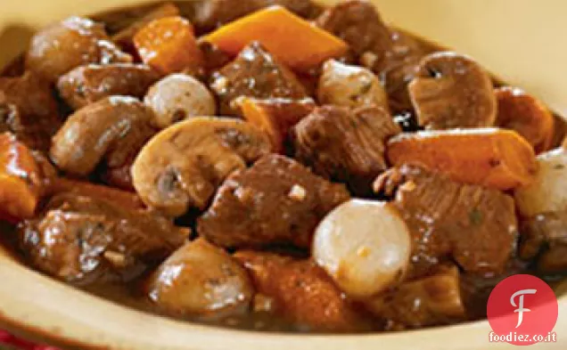 Stufato di manzo e funghi a cottura lenta