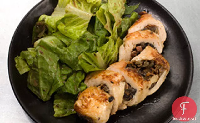 Pollo ripieno di funghi con salsa al vino bianco Ricetta