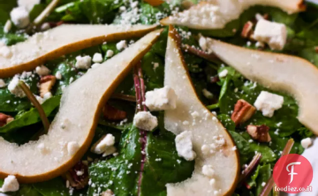 Insalata di spinaci e pere con Vinaigrette al Rosmarino
