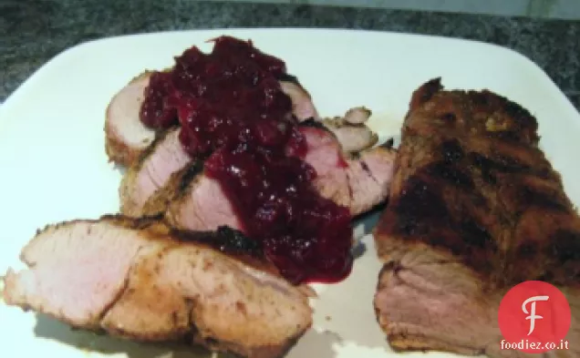 Arrosto di maiale con glassa di mirtilli rossi