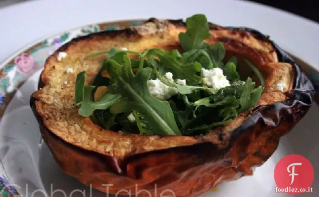 Insalata di zucca arrosto con rucola e Chevre