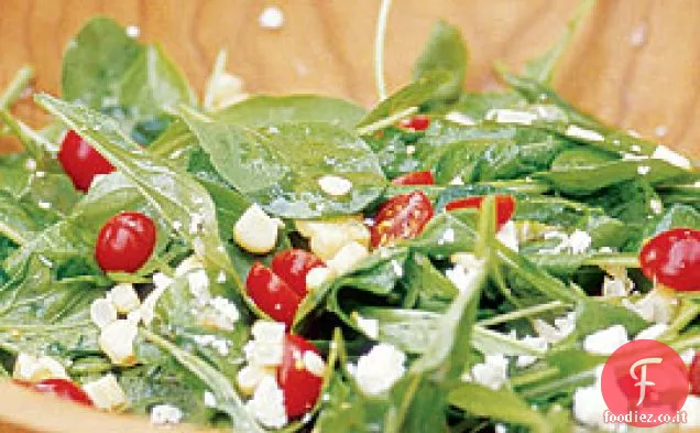 Insalata di mais alla griglia con Pomodorini, rucola e Ricotta Salata