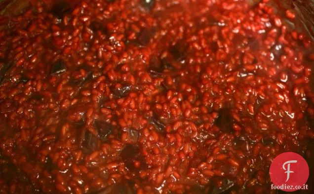 Risotto di barbabietola rossa con Senape e formaggio di capra