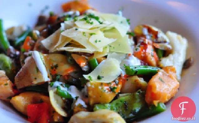Gnocchi di Patate Dolci con Formaggio di capra e Insalata appassita
