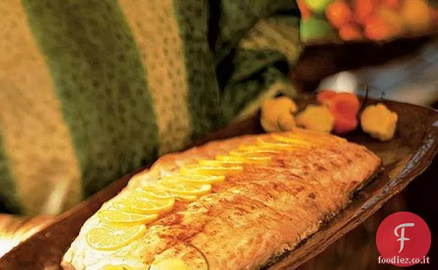 Spigola alla griglia affumicata alla mela