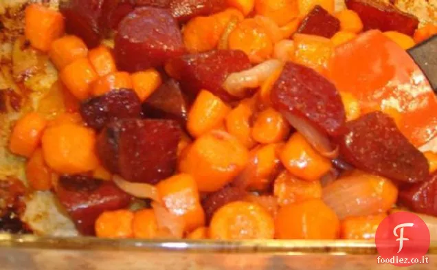 Barbabietole e carote arrostite