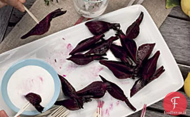 Bietole grigliate con salsa di Crème Fraîche al limone