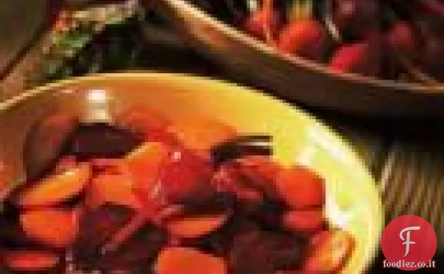 Barbabietole rosse e gialle arrostite con glassa balsamica