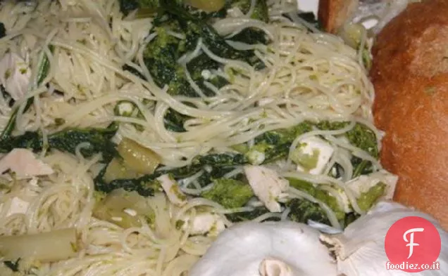 Broccoli Rabe e Pollo Aglio Olio (Con olio e aglio)