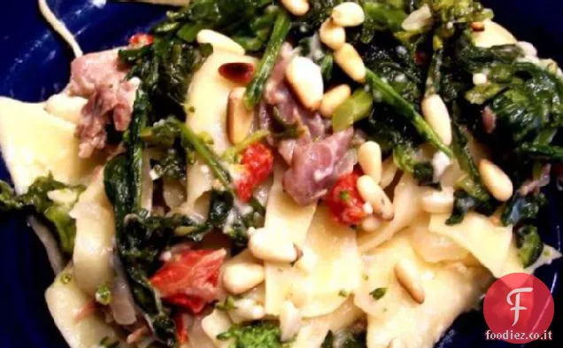 Pasta con Pancetta, Broccoli o Broccoli Rabe e pinoli