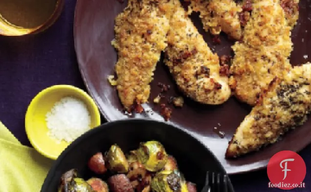 Pollo alla Parmigiana con Funghi e Cavoletti di Bruxelles