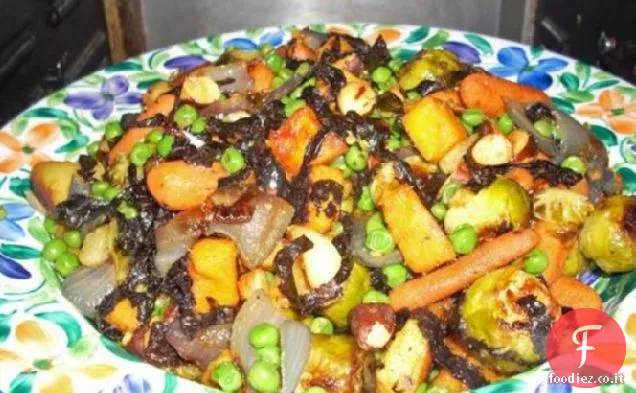 Medley di cavoletti di Bruxelles arrostiti con strisce di Nori