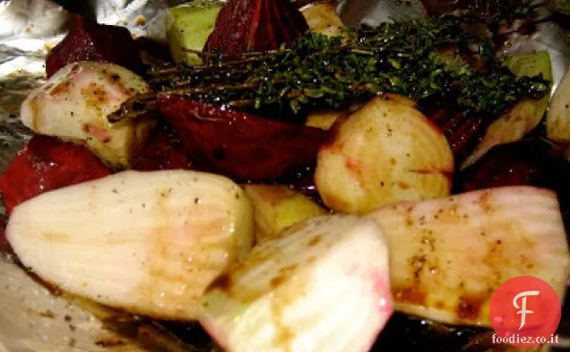Barbabietole Arrosto con Aceto Balsamico, Aglio e Timo