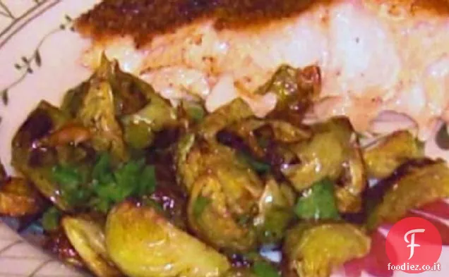 Arrosto di limone e Pepe Cavoletti di Bruxelles con parmigiano