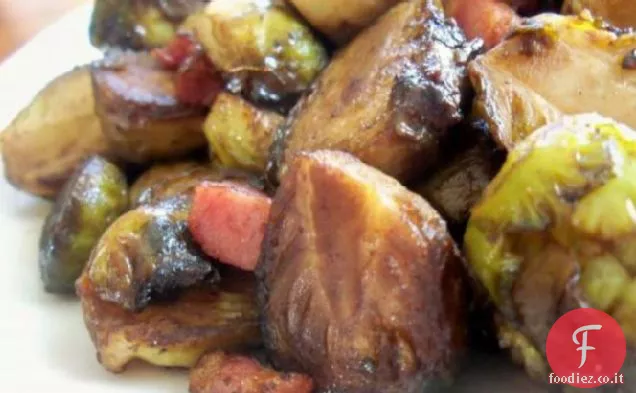 Cavoletti di Bruxelles in Glassa Balsamica con Pancetta
