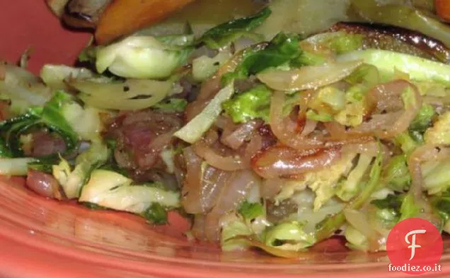 Cavoletti di Bruxelles Hash con scalogni caramellati