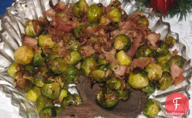 Cavoletti di Bruxelles in acero con pancetta