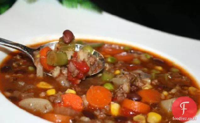Zuppa di hamburger abbondante