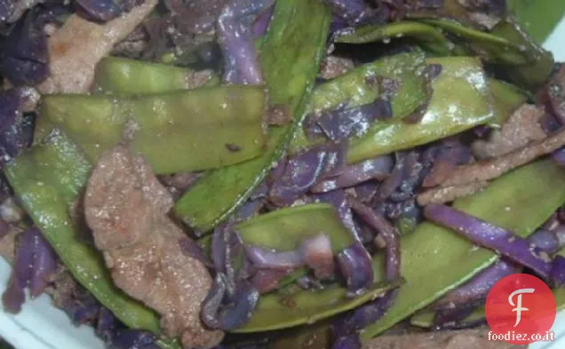 Maiale allo zenzero con funghi e piselli