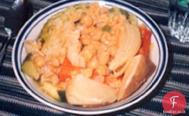 Verdure bollite israeliane su Couscous speziato