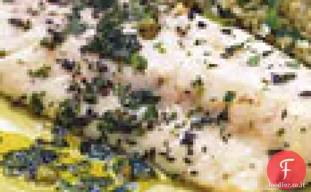 Branzino arrostito alle erbe con Salsa Verde