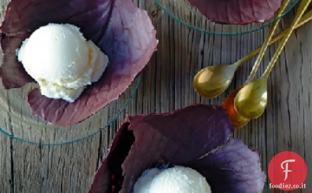 Foglie di cavolo al cioccolato con gelato alla vaniglia