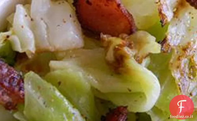 Cavolo irlandese fritto con pancetta