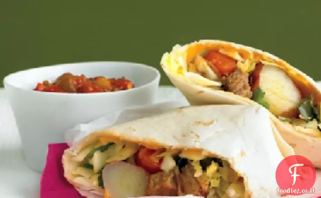 Burritos di maiale e cavolo-Slaw