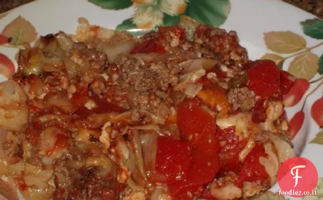 Casseruola di cavolo ripieno a basso contenuto di carboidrati