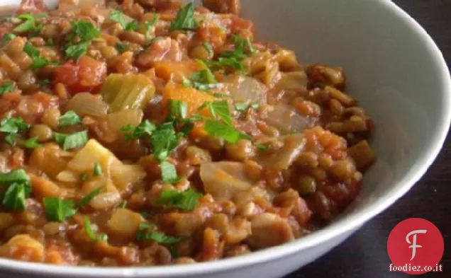 Zuppa di pancetta e lenticchie