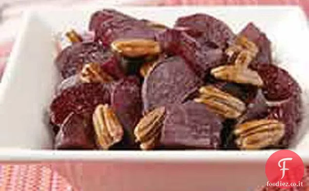 Barbabietole arrostite con noci pecan glassate al miele