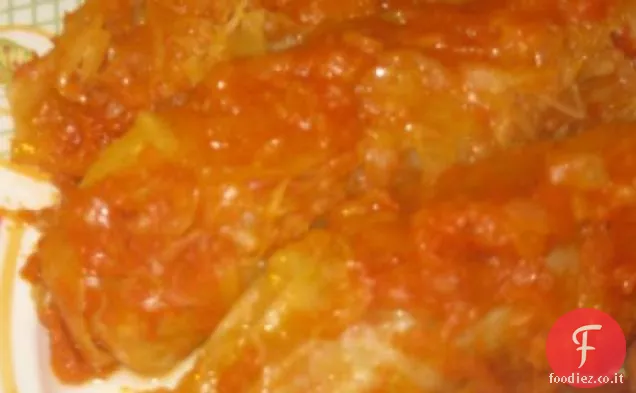 Involtini di cavolo Kittencal con salsa di pomodoro