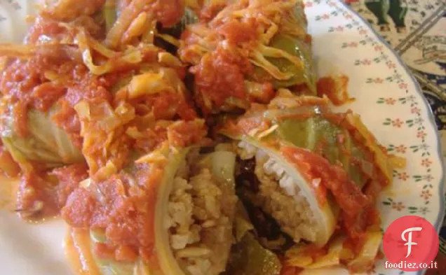 Involtini di cavolo agrodolce con crauti