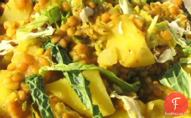Lenticchie con patate e cavoli