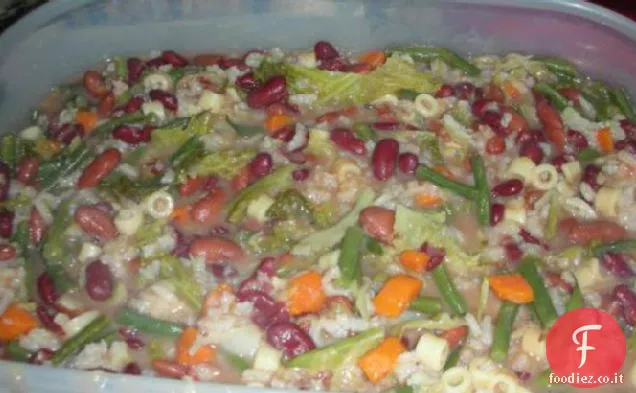 Zuppa veloce di fagioli con verza