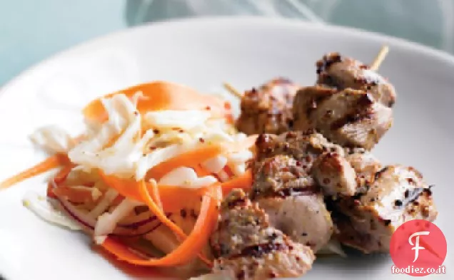 Spiedini di tacchino con cavolo Slaw