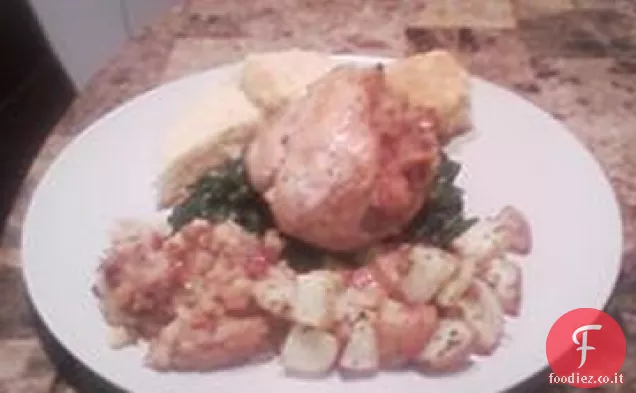 Petto di pollo ripieno salato con glassa di prugne