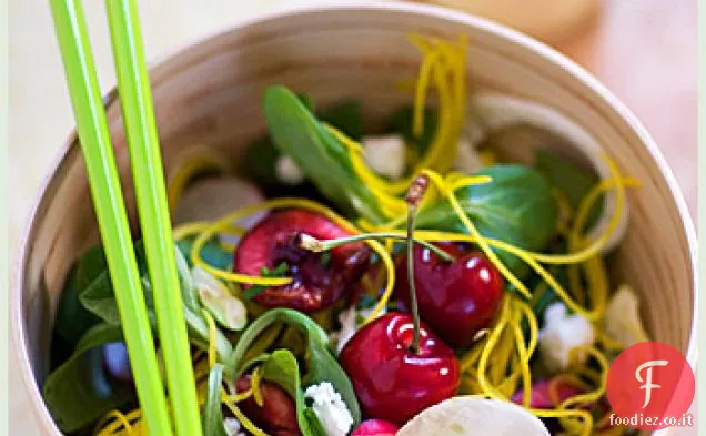 Mâche estivo, barbabietola gialla e insalata di finocchi