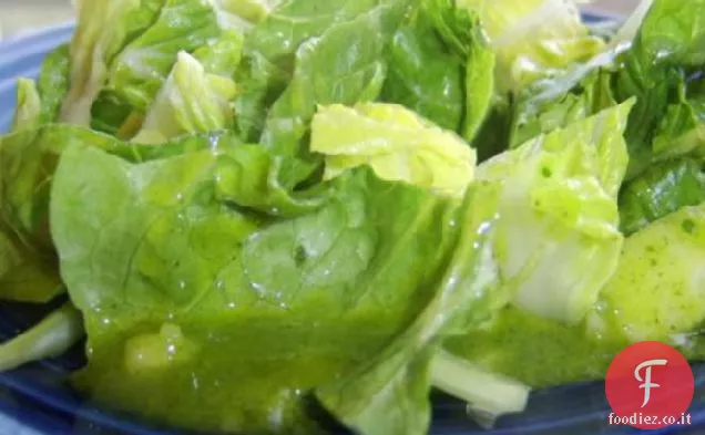 Insalata di lattuga romana con condimento al coriandolo
