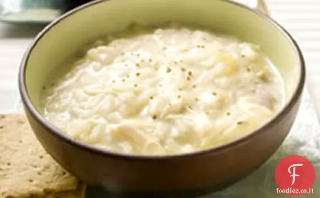 Zuppa cremosa di pollo e riso