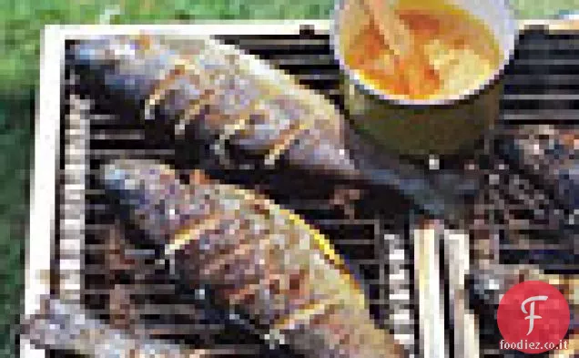 Spigola Striata alla griglia con Burro all'arancia e Zafferano