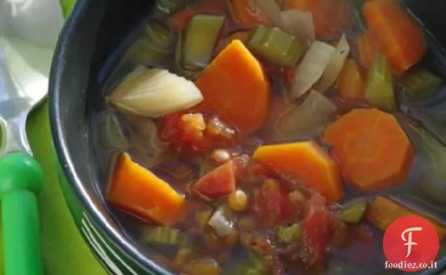Zuppa di lenticchie-Veggie (pentola di coccio)