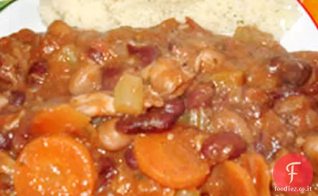 1-Pentola, 3-Fagioli stufato di pollo