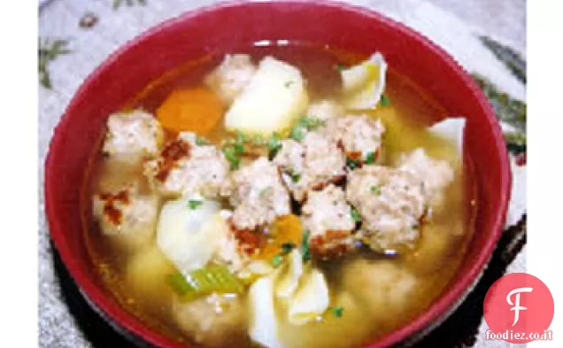 Zuppa di polpette di pollo