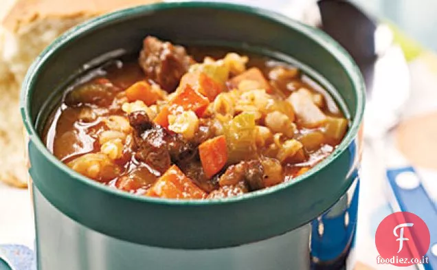 Zuppa di orzo e manzo