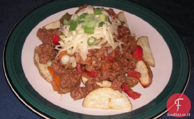 Cunei di patate con Sloppy Joe Topping