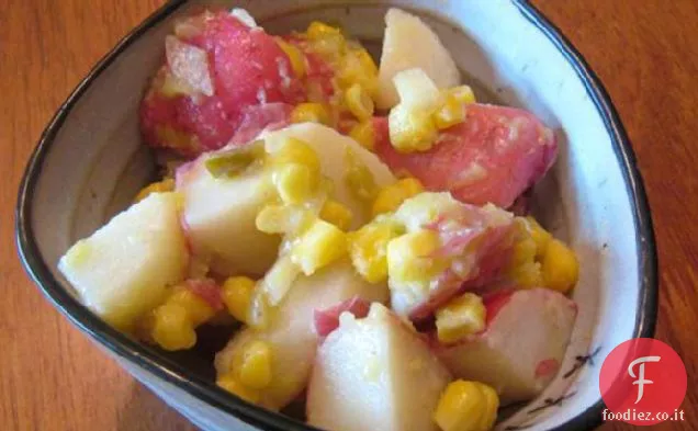 Insalata di patate con mais e Vinaigrette Jalapeno