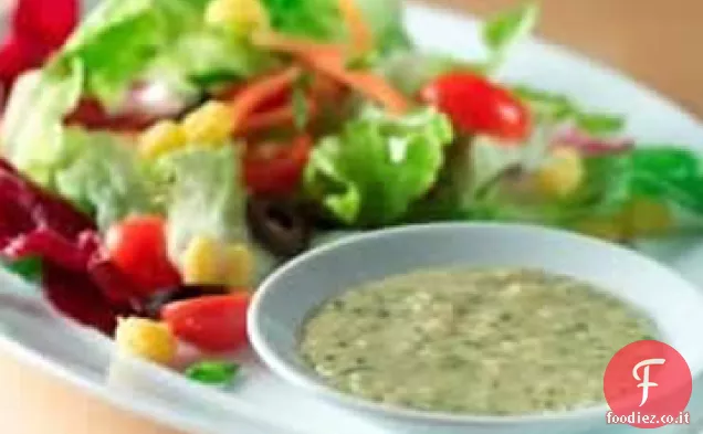 Insalata Verde con Posole e cremosa Vinaigrette al Coriandolo e Lime