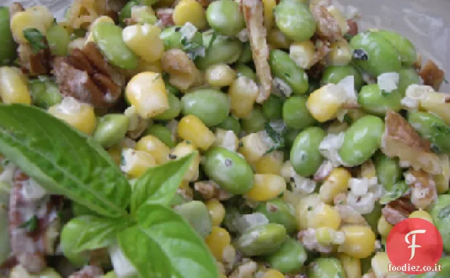 Edamame (soia) e insalata di mais